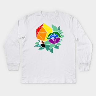 Pretty Poly Rose Progressive Pride Kids Long Sleeve T-Shirt